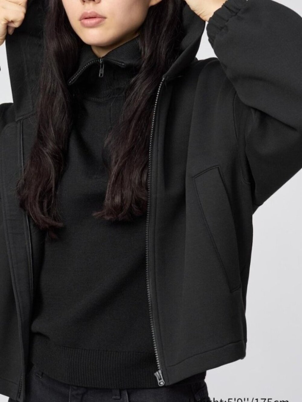 Uniqlo U Sweat Full-Zip Hoodie BLACK Oversized SMALL